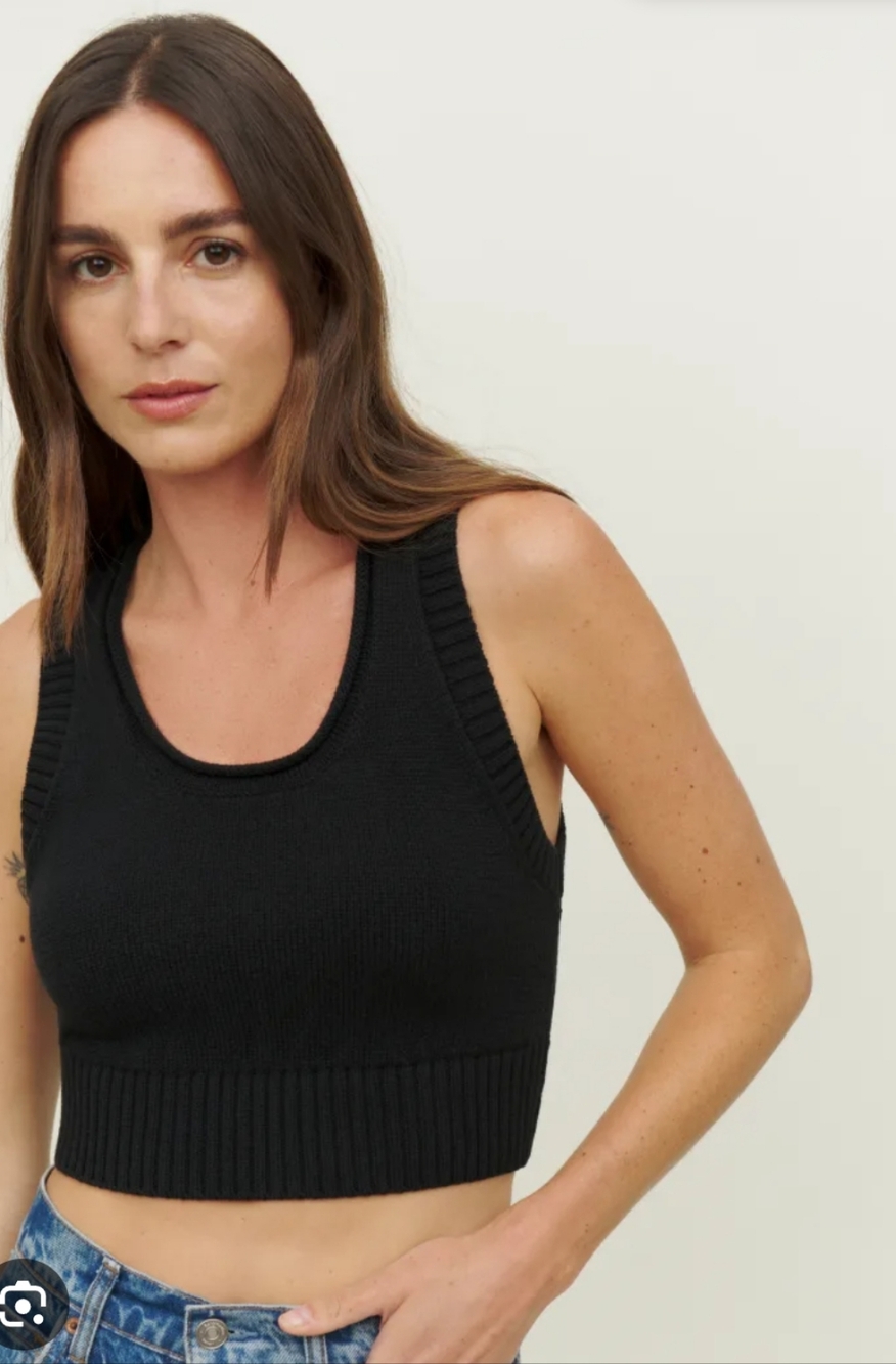 Reformation Black Norma Cotton Sweater Tank